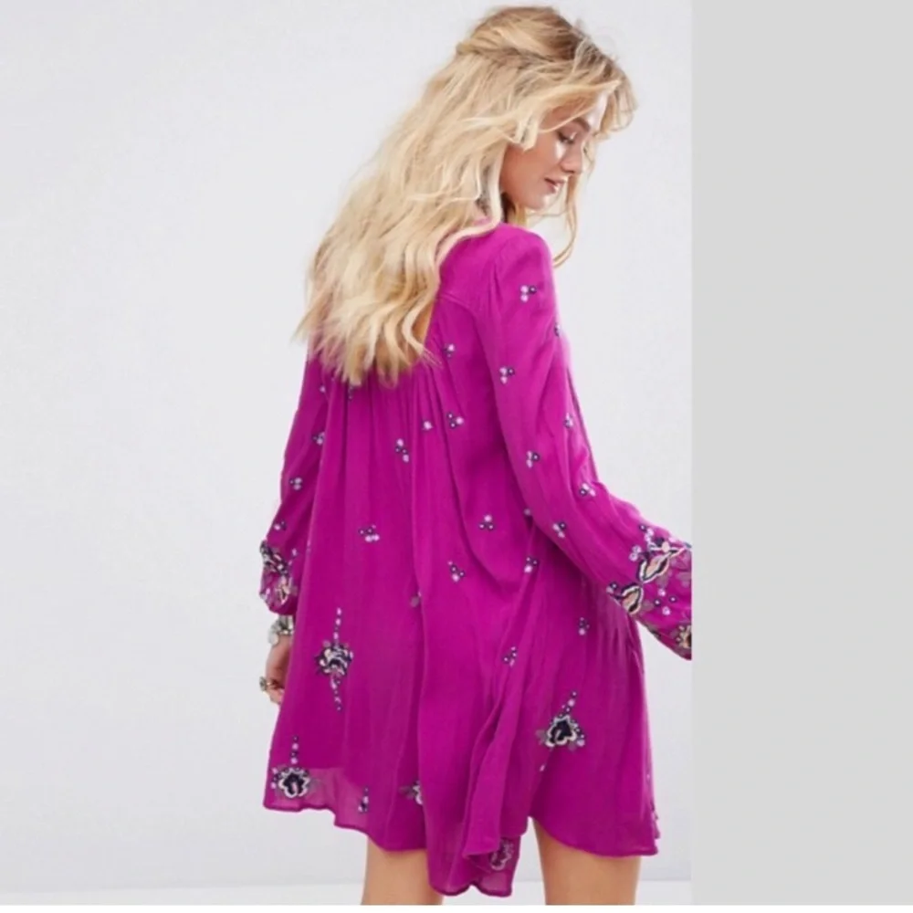 NWT FREE PEOPLE OXFORD FLORAL EMBROIDERED DRESS Boho Indie Y2K Gypsy Cottagecore
